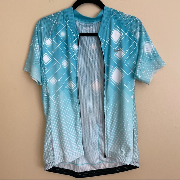 BALEAF Women’s Cycling Bike Zip Up Top Hem Gripper 4 Back Pockets Turquoise Sz L - Picture 7 of 11